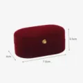Elegant red velvet jewelry box for rings and earrings, compact 7.5cm x 4cm storage size - 7.5x4x3.5cm / Burgundy