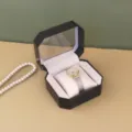 Boîte de montre octogonale noire élégante avec couvercle transparent pour bijoux - Noir