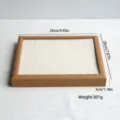 Walnut wood jewelry display tray for rings with dimensions 24x20x3cm and weight 301g. - Yellow Wood with Beige Lining (T1589) / 50 Pieces/Pack