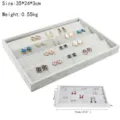 Grijs fluwelen sieradendisplay voor oorbellen en knopjes met afmetingen - Oorbellen Sieraden Tray / 35*24*3CM Grijs Fluweel