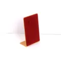 Gouden metalen L-vormige ringdisplaystandaard met rood fluwelen oppervlak en 6 sleuven - Rood