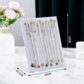 Grey velvet L-shaped jewelry display board showing 25cm height and 20cm width - 12 Hooks / Ice Flower Velvet Grey