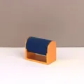 Elegante supporto per orologio in metallo dorato con cuscino in velluto blu scuro - Blu scuro