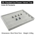 Grijze sieraden display tray van ijsbloem fluweel voor 56 hangers 35x24x3cm - Pendant Jewelry Tray / 35*24*3CM Grijs Fluweel