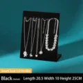 Premium black velvet L-shaped jewelry display board with 12 hooks for necklace storage - 12 Hooks / Black