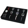 Premium sieradendisplay met 12 vakken van zwart fluweel voor horloges en armbanden tray - 35*24*5cm / Zwart