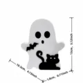 Halloween linda decoración de mesa fantasma blanco con gato negro y murciélago regalo. - Gato Negro Fantasma