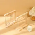 Elegant solid wood necklace display stand with metal hooks for jewelry storage - Double-Sided 24 Hooks Style / Natural Wood Color