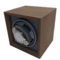 Single automatic watch winder in black walnut wood finish with adjustable settings - Black Walnut Grain - All Gray Interior / Single Watch Slot