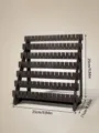 Soporte para pendientes de madera marrón oscuro de 7 niveles con dimensiones exactas - Negro