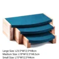 Solid wood 3-piece jewelry display stand set with teal velvet padding for store display - Three-Piece Set / Dark Green Velvet