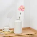 Single branch artificial anthurium flower pink flamingo lily in white ceramic vase home decor - Pink