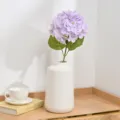 Artificial purple hydrangea flower in white ceramic vase for home decor wedding table. - Light Purple
