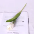 Künstliche weiße Tulpe PU Touch Simulationsblume Haus Hochzeit Party Dekoration Requisite Stiel - Weiß
