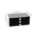 3-layer black velvet jewelry box with clear acrylic case and dimensions - Multi-Function Triple Drawer Style / 23.5*13.5*11cm / Black