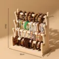 Espositore professionale per bracciali in legno massiccio a 4 livelli 30x31x15 cm - Quattro Strati