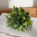 Petite plante feuille verte artificielle succulente pot décoration maison détail - Feuilles d'eucalyptus sans pot (seul)