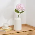 Artificial silk hydrangea flower fake floral arrangement for home wedding decor centerpiece - White Pink