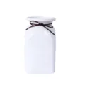 Vase en céramique blanche minimaliste nordique avec corde marron pour la décoration de salon. - M