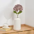Artificial hydrangea flower detail scene, elegant pink purple floral decor for home. - Gray