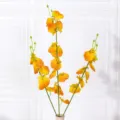 Finto ramo di orchidea oncidium gialla in seta per decorazioni domestiche e per feste. - Tramonto