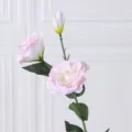 Künstlicher Lisianthus Zweig, 3-Kopf rosa Kunstblume für Hochzeit Heimdekoration - Rosa