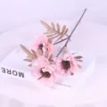 Künstliche 3-Kopf Pfingstrosen Seidenblumen für Heimdekoration Hochzeit Hotel Party. - Hellrosa