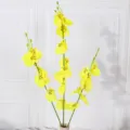 Fiore di orchidea ballerina gialla artificiale composizione floreale finta per arredamento - Giallo
