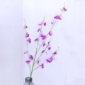 Artificial Dancing Orchid Flower Purple Fake Flowers Bouquet Home Living Room Decor - Deep purple