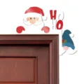 Christmas wooden door corner decoration Santa Claus gnome sign holiday home decor detail view - Right Side / HO Santa Claus