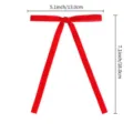 Vista dettagliata del fiocco in nastro rosso con dimensioni per la decorazione natalizia. - 12 Pezzi/Confezione / Rosso (Stile Sottile)