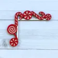 Christmas wooden door corner decoration candy cane peppermint sign holiday home decor - Lollipop