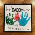 Personalisierter Vatertag Handabdruck Holzrahmen Schild DIY Familiengeschenk Papa - Daddy