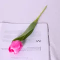 Künstliche Mini Tulpen Blume PU weich Touch echt Hochzeit Zuhause Deko falsche Blumen - Rosa