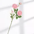 Künstliche rosa Pfingstrose Rosen Zweig, 3 Köpfe künstliche Blumen für Heimdekoration Hochzeit. - Rosa