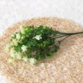 Artificial Eucalyptus Flowers Plastic Fake Green Plants For Home Wedding Decor - White
