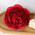 Red artificial peony flower head for wedding home decor floral arrangement decoration - Red