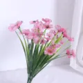 Künstlicher Seidenblumen Strauß violett 5 Köpfe künstliche Frühlingsgras Deko für Hochzeit - Rosa