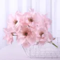 9-Kopf künstliche Pfingstrose Blume einzelner Zweig Seide gefälschte Blumen für Hochzeit. - Hellrosa