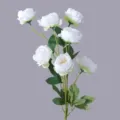 Artificial white peony flower bouquet simulation silk floral home wedding decor 6-head - White