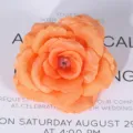 Testina di fiore di rosa in seta arancione artificiale per decorazione matrimonio 8cm - Arancione