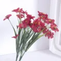 Artificial violet spring grass flower bouquet silk cloth floral decor for home wedding. - Red