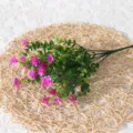 Artificial eucalyptus rose plastic flower fake plant home decor wedding floral decoration green - Red Lotus
