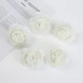 White artificial peony flower heads set of 5 faux silk blooms for wedding home decor gift box - White