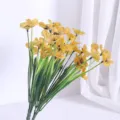 Künstlicher gelber Frühlingsgras Blumenstrauß Seide Dekor für Hochzeit Party Zuhause 1St - Gelb