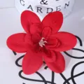 Red artificial orchid flower head for wedding garlands corsages and DIY gift box decorations. - Red