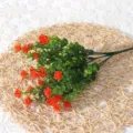 Artificial eucalyptus rose flowers, plastic green plants for home and wedding decor. - Sunset Orange
