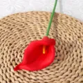 Fausse fleur de lys calla miniature rouge en PU, fleur artificielle réaliste pour déco. - Rouge