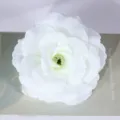 Witte kunstzijde rozenbloemhoofd 8cm voor huwelijksfeest en doe-het-zelf decoratie. - Melkwit