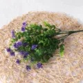 Artificial eucalyptus plastic flower bouquet for home wedding decoration green plant craft SKU - Purple